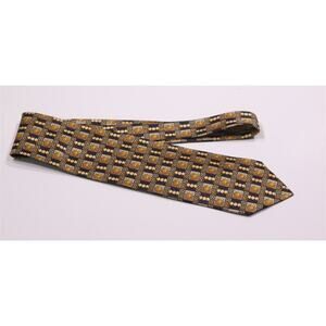 Gianni Versace Vintage 90's Gold/Black Baroque Medusa Head Silk Necktie Tie